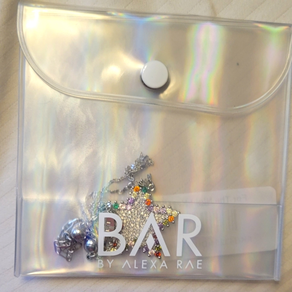 Melania Clara NWT Silver Multi-Color Star Necklace - Picture 8 of 8